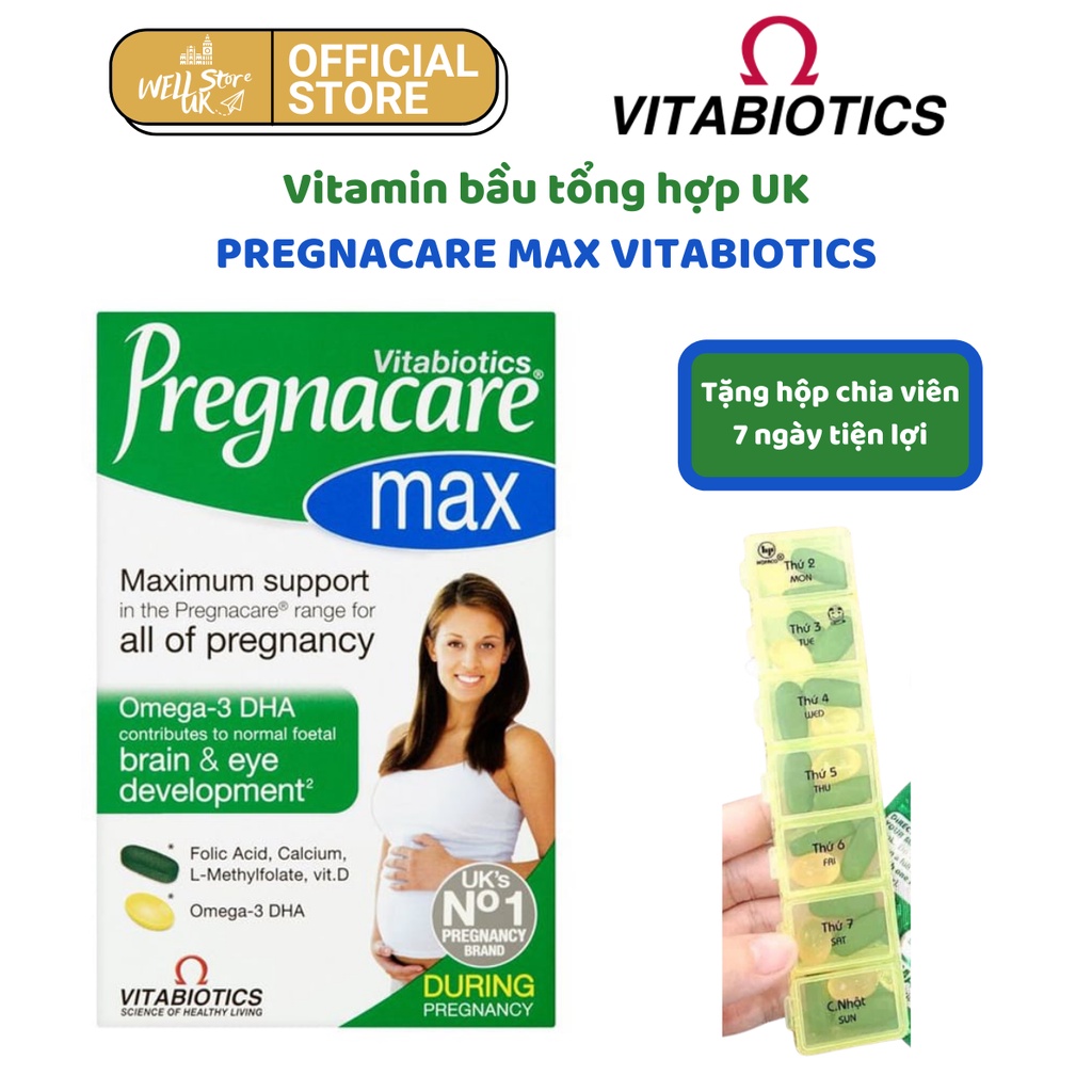 [UK air]PREGNACARE MAX BỔ SUNG VTM CHO MẸ BẦU hộp 84v