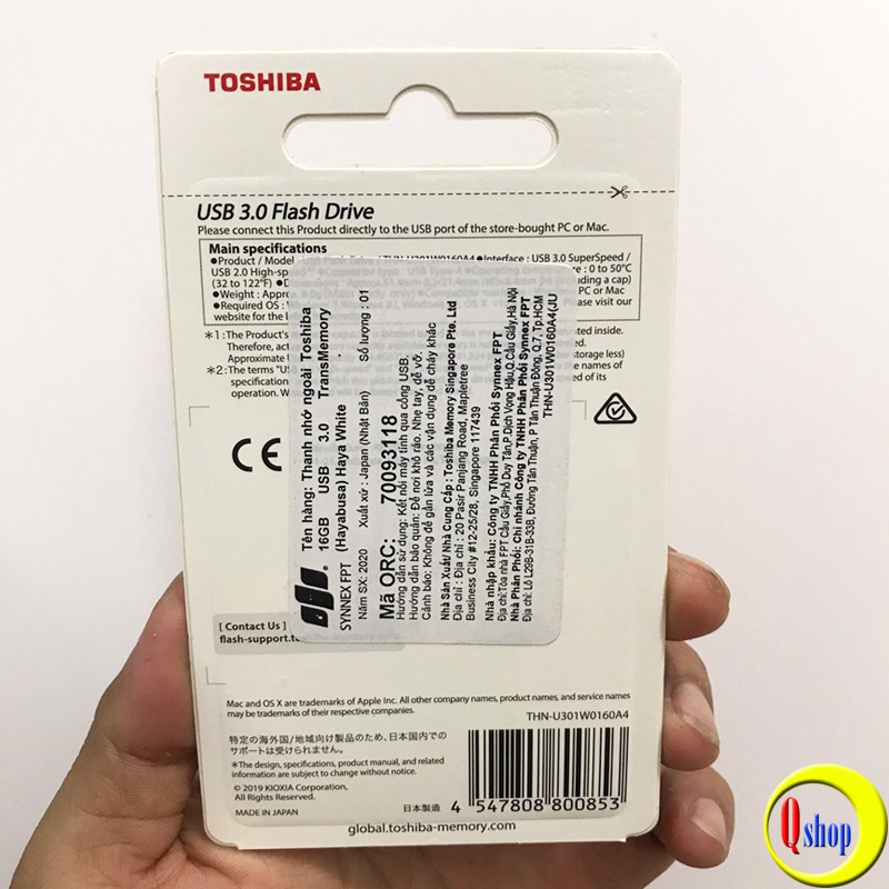 USB 3.0 Toshiba 16GB Hayabusa U301 Chính Hãng