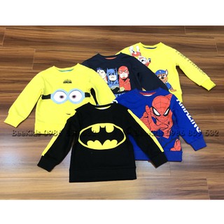 Áo nỉ hm chất da cá size nhí dành cho bé trai size từ 18/24m đến 9/10