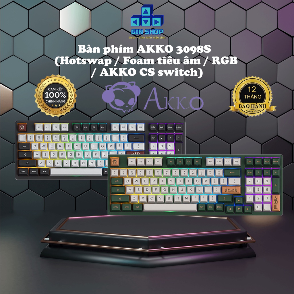 [CHÍNH HÃNG] Bàn phím AKKO 3098S (Hotswap / Foam tiêu âm / RGB / AKKO CS switch)