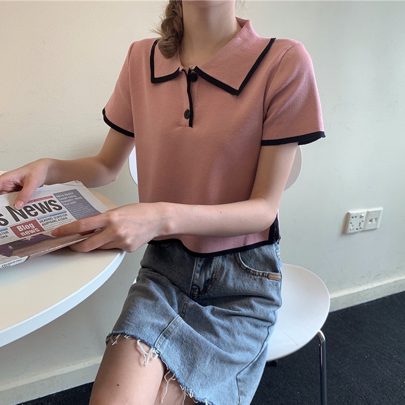 Áo Thun polo Tay Ngắn Dáng Rộng Thời Trang Mùa Hè 2022 Mới Cho Nữ