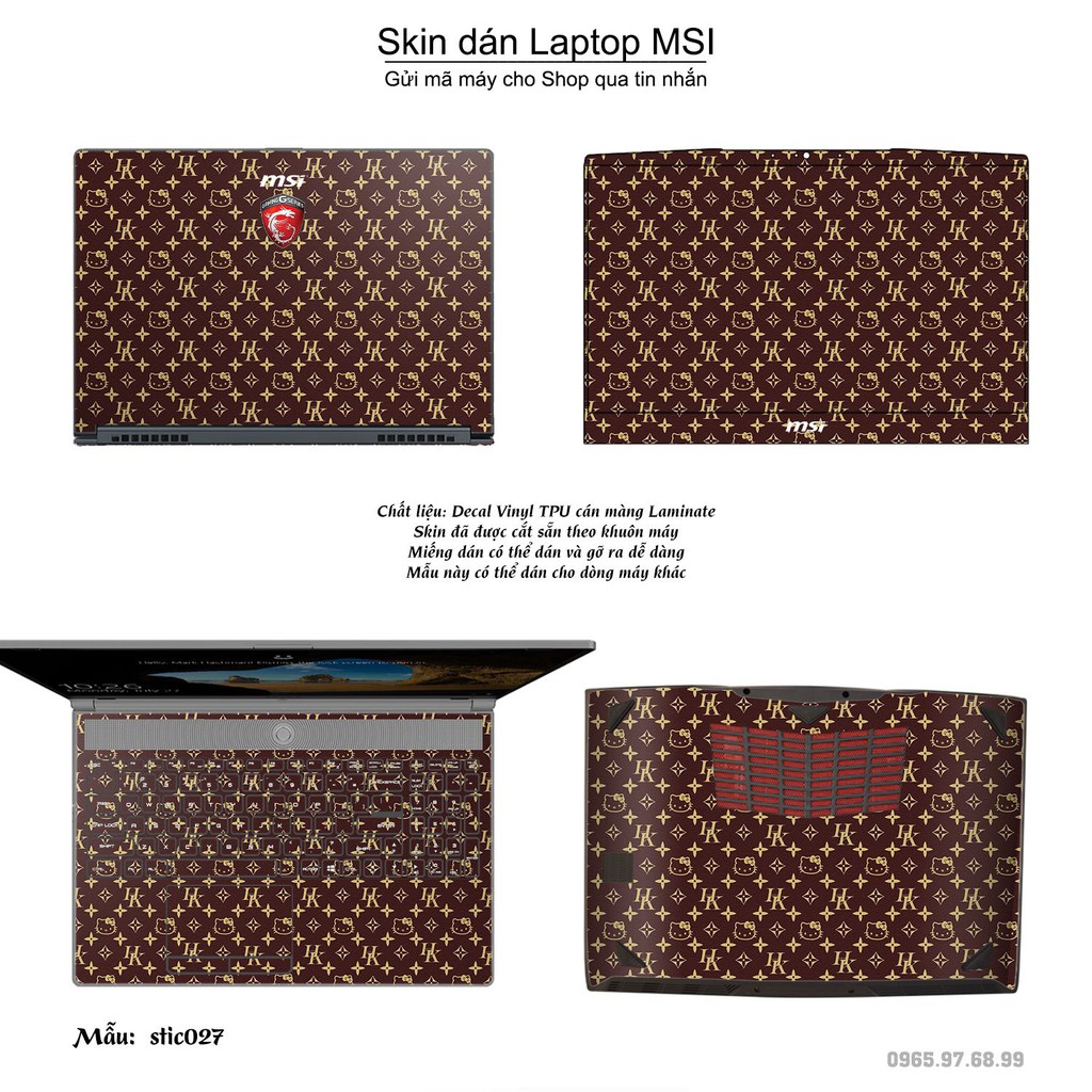 Skin dán Laptop MSI in hình Hoa văn sticker _nhiều mẫu 5 (inbox mã máy cho Shop)