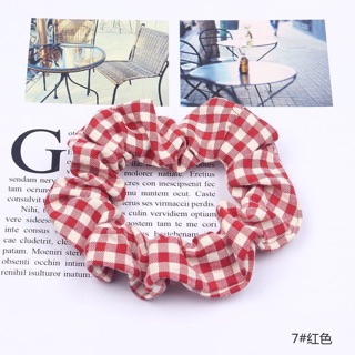 🍄Chun buộc tóc Scrunchie kẻ caro cỡ nhỏ