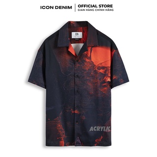 Áo Sơ Mi Nam ICON DENIM Tay Ngắn Cổ Vest Acrylic SM041002