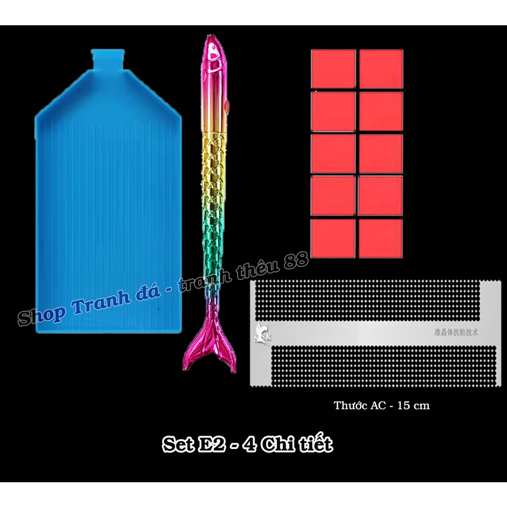 Thước làm tranh đính đá AC 2 mặt dài 15cm - Bộ dụng cụ tranh đính đá