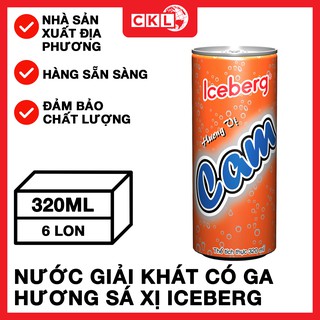 6 X 320ml Lon - Nước Giải Khát Có Ga Hương Cam Iceberg - Nhà Sản Xuất Địa Phương