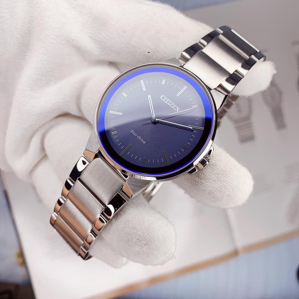 Đồng Hồ Nam Citizen Eco-Drive BJ6510-51L dây bạc mặt xanh
