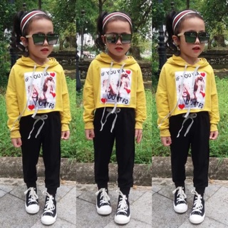 Sét thể thao hodie croptop