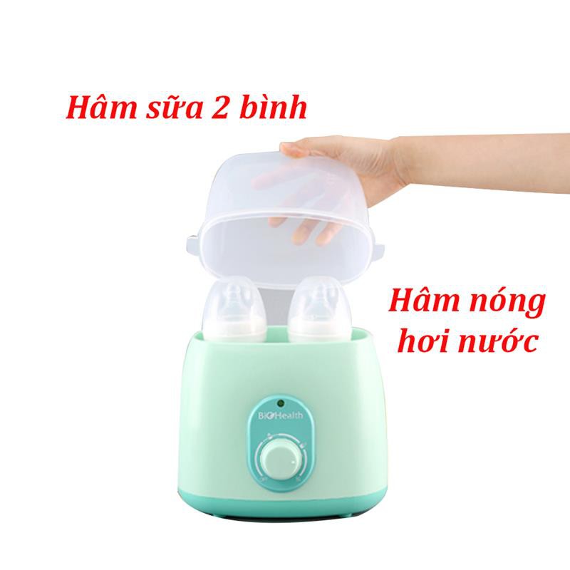 Máy hâm sữa và tiệt trùng 2 bình đôi đa chức năng Bio Helth