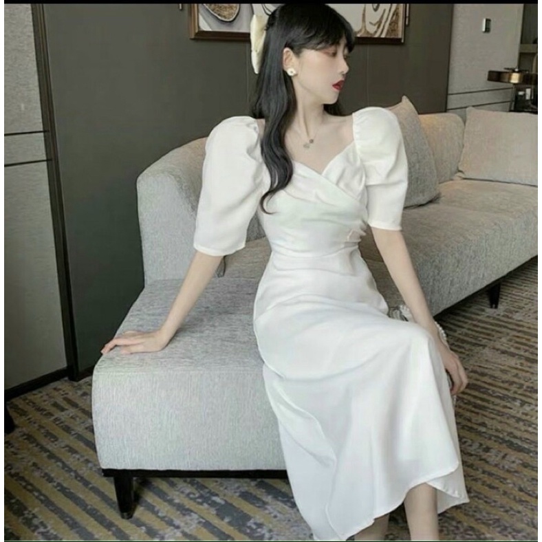 váy trắng dự tiệc chụp hình kỷ yếu siêu xinh-bán chạy nhất shopee-đầm trắng dự tiệc dáng dài-min house clothing | BigBuy360 - bigbuy360.vn