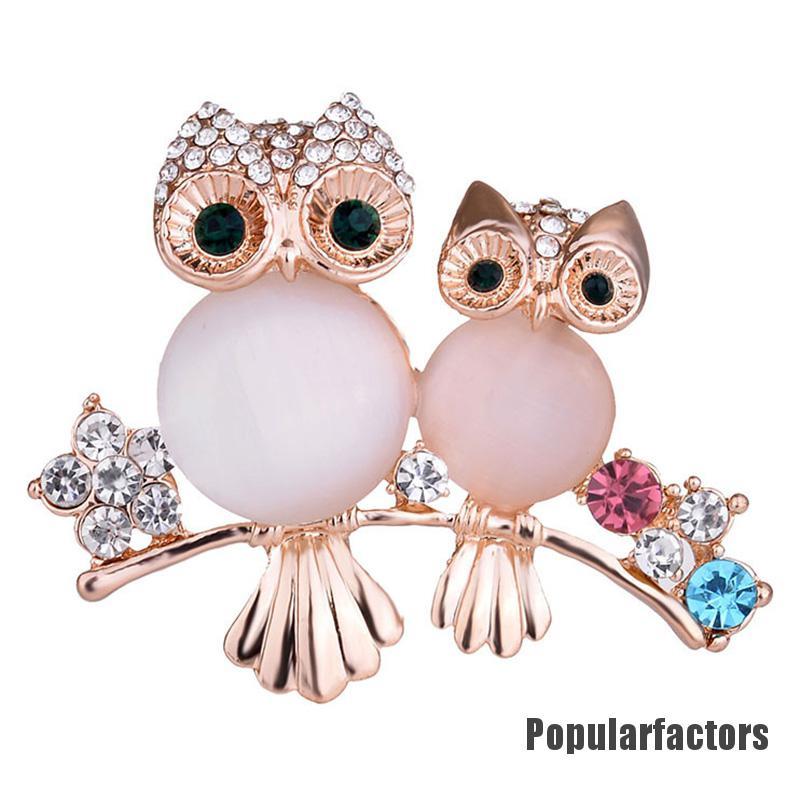 Ghim Cài Áo Hình Cú Mèo Đính Pha Lê Dễ Thương