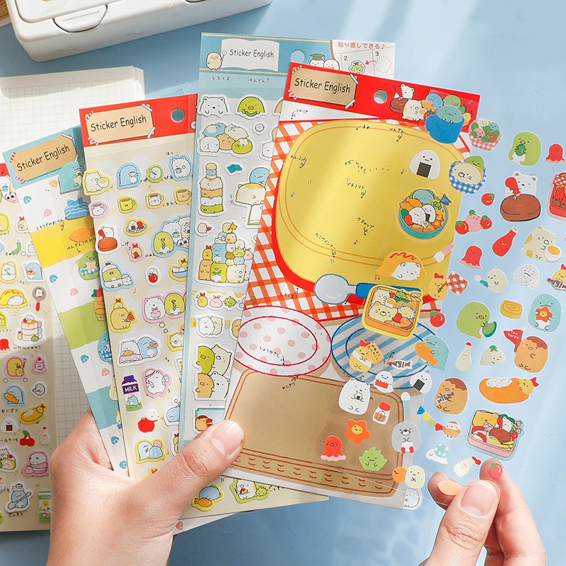 Bộ Sticker Dán Trang Trí Sổ Lưu Niệm Hình Đáng Yêu