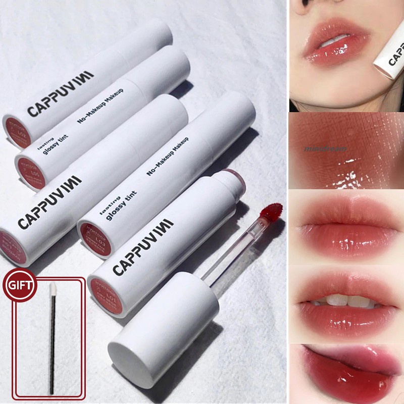 sản phẩm chính hãng Son Bóng CAPPUVINI Daimanpu Dưỡng Ẩm Tiện Dụng Chất Lượng Cao+ cọ môi