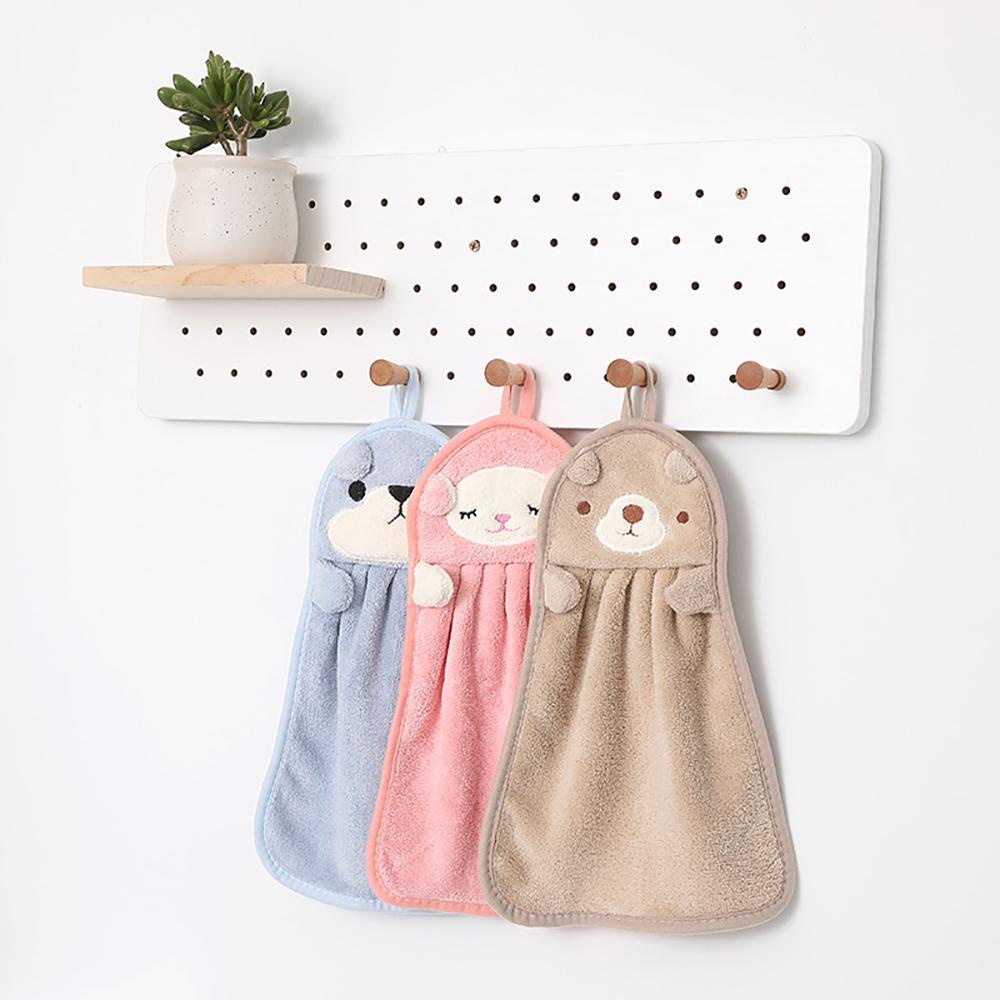Khăn Lau Tay Bằng Sợi Micro Thấm Hút Nước In Họa Tiết Hoạt Hình Động Vật Dễ Thương Tiện Dụng Cho Nhà Bếp