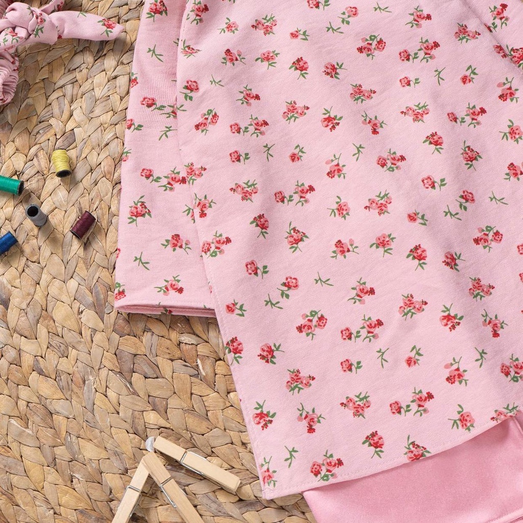 [HÀNG CAO CẤP] Áo dài Tết hoa nhí bé gái kèm băng đô