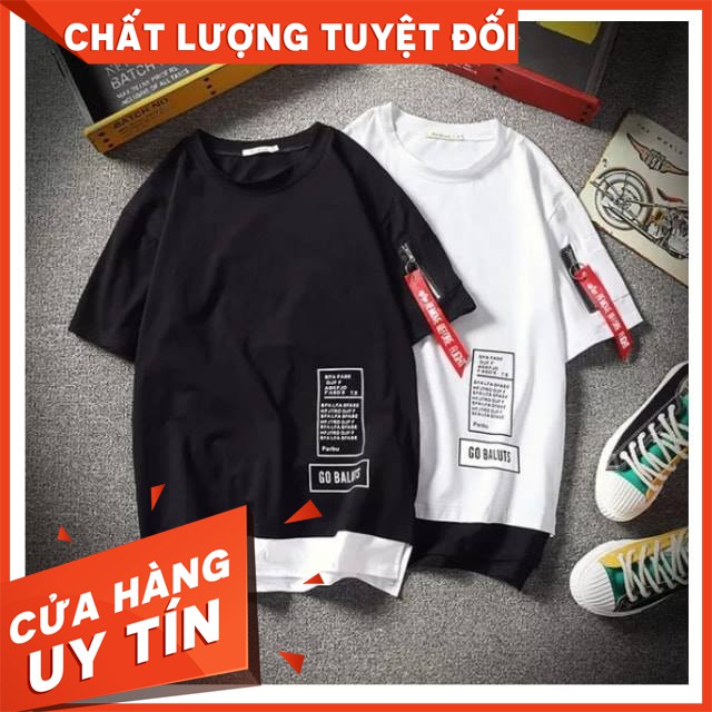 [Video thật] Áo thun tay lỡ phối viền cotton thoáng mất layout (unisex nam nữ đều mặc được)