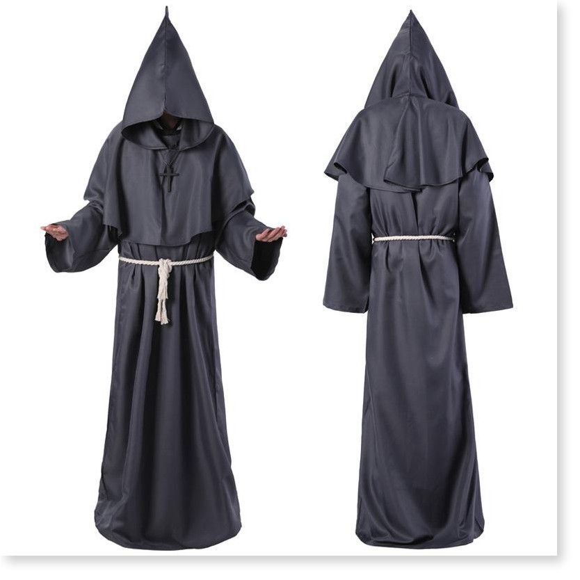 Trang Phục Hóa Trang Nhà Sư Thời Trung Cổ, Áo Choàng Có Mũ Mũi Nhọn, Phù Thủy Đồng Phục Mục Sư, Trang Phục Hóa Trang Cho