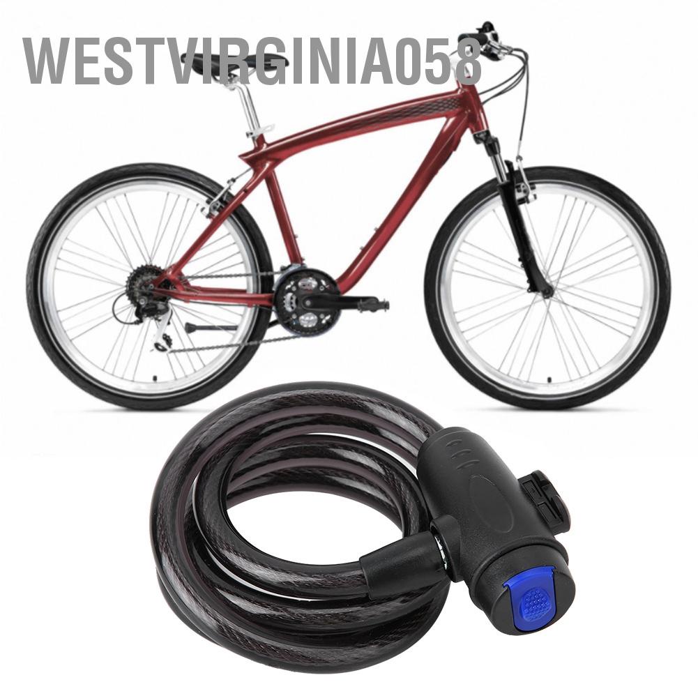 Westvirginia058 Bike Bicycle Cycling Riding Steel Cable Chain Lock Anti theft Security Black