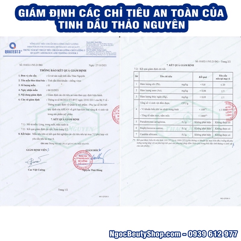 Tinh dầu sả chanh xịt khuẩn Thảo Nguyên