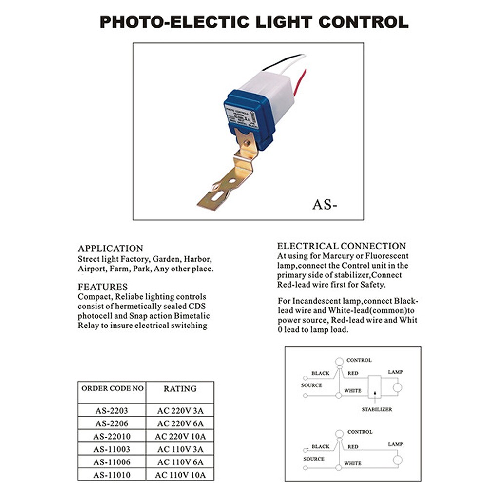 Công Tắc Cảm Biến Bật / Tắt Đèn Led Tự Động Ac 110v 220v