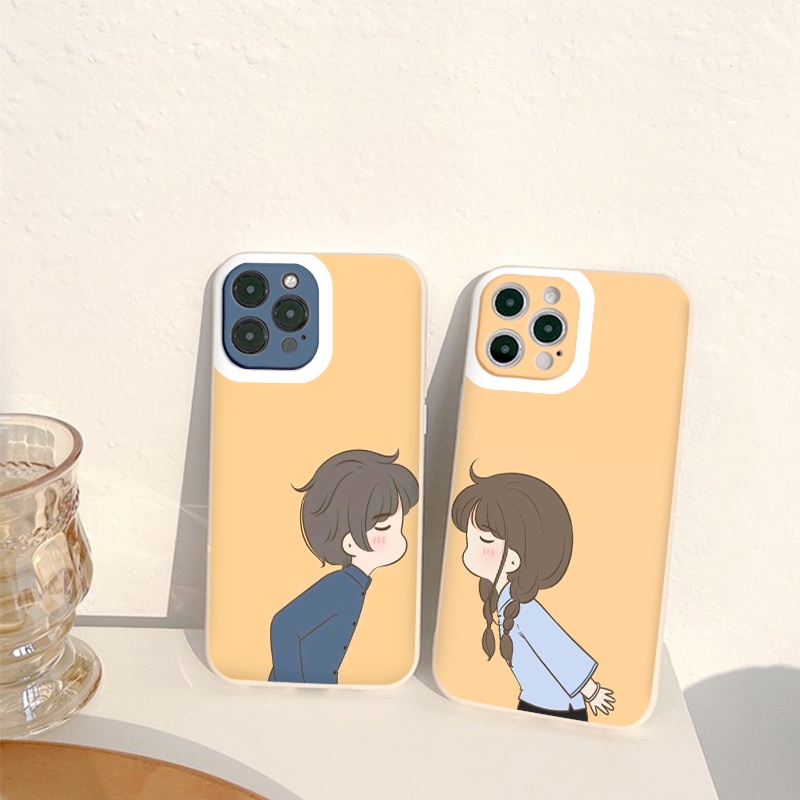ốp iphone cặp KISS dễ thương ốp đôi cho iphone BVC viền vuông đủ mã 13 13pro 13Promax 6 6S 7 8 7Plus 8Plus IX XR XSMAX