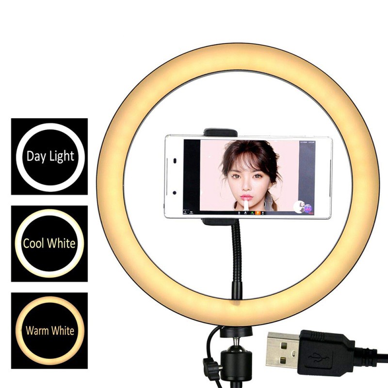 【In stock】 Desktop Fill Light 26CM Live Selfie Bluetooth Remote Control Ring H3VN