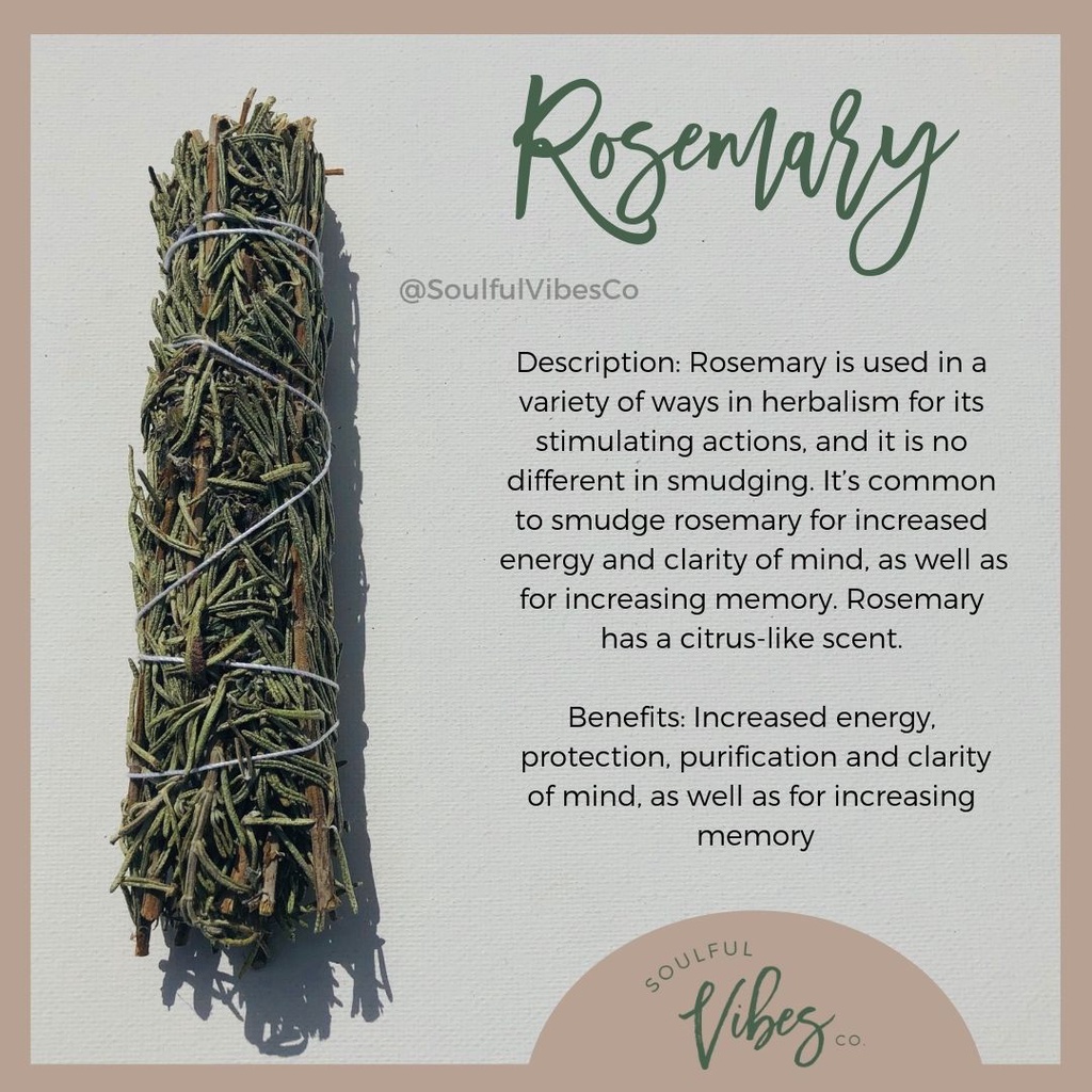 Xô thơm hương thảo thanh tẩy nhà cửa các loại Rosemary sage smudge stich