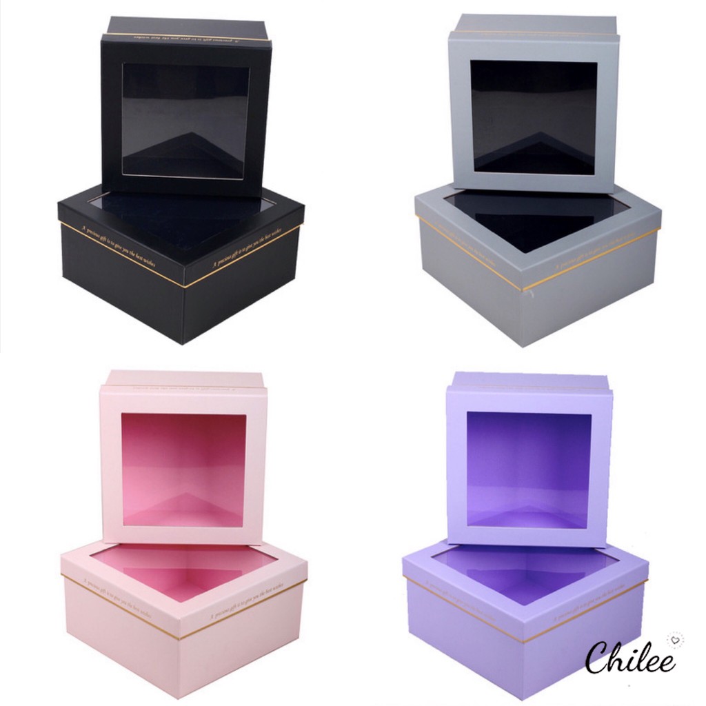 SET 2 HỘP VUÔNG CẮM HOA, ĐỰNG QUÀ TẶNG