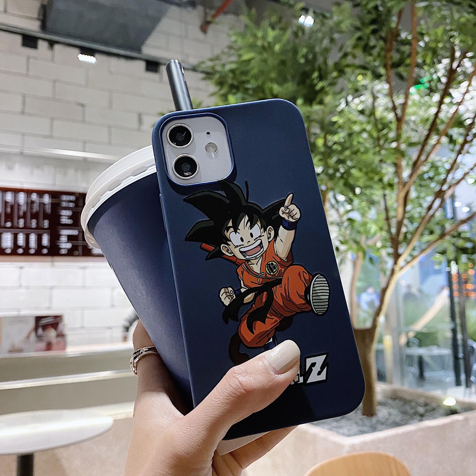 Ốp Lưng Silicone Màu Xanh Dương Hình Son Goku Cho Iphone 12 Mini 11 Pro Xs Max X Xr 7 8 Plus Se 2020 12 Pro Max 6.7