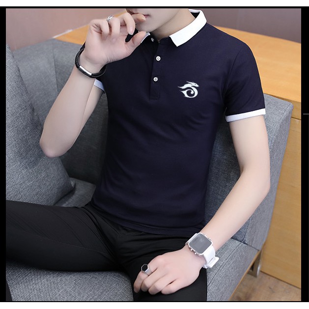 ÁO THUN NAM NGẮN TAY GARENA CỔ SƠ MI CAO CẤP ATN02-XANH ĐEN | BigBuy360 - bigbuy360.vn