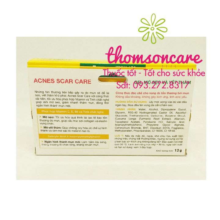 Acnes Scar Care – Gel Mờ Sẹo Và Vết Thâm - Tuýp 12g