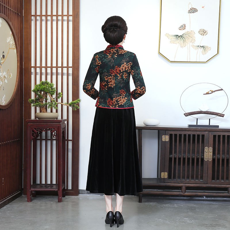 Rẻ và đẹp❅▽☒Áo khoác sườn xám cao cấp 202 Phiên bản cải tiến mới của bà mẹ đã tải Roman Cotton Thin Cheongsam sơ