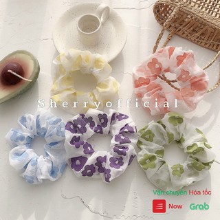 Dây buộc tóc, cột tóc scrunchies hoa 6 cánh A265 - Sherry Store