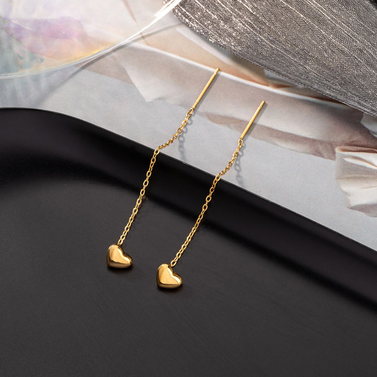 iF YOU Hoa Tai Dáng Dài Hình Trái Tim Phối Tua Rua Thời Trang