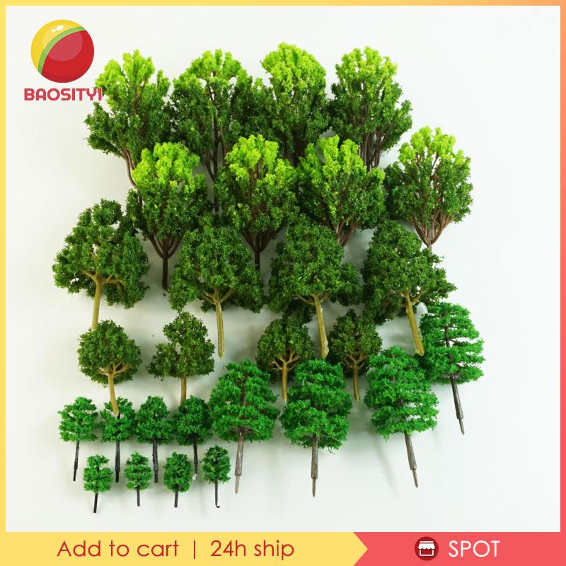 Set 30 Mô Hình Cây Xanh 4.5cm - 13cm Tỉ Lệ 1: 87 Dùng Trang Trí