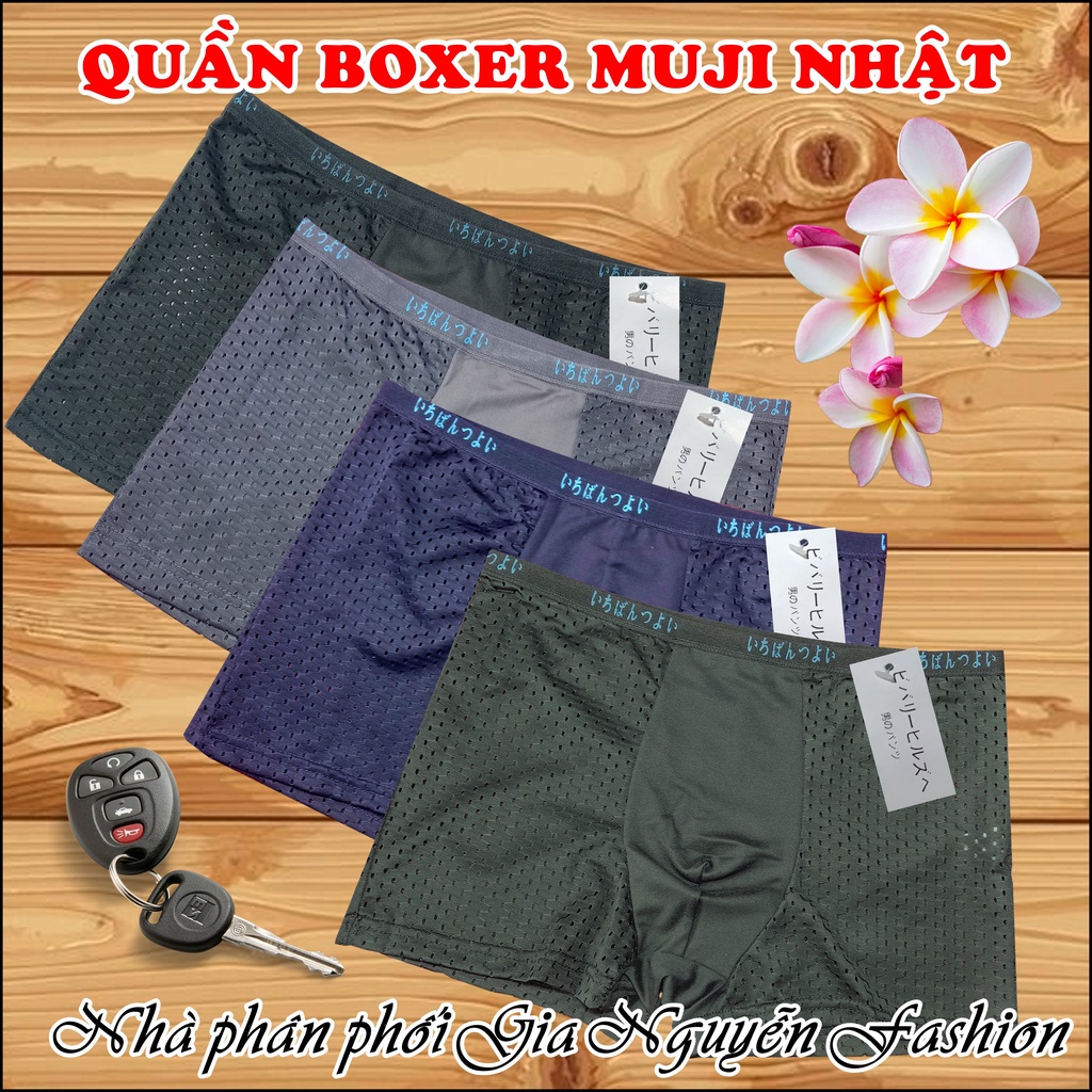 Combo 2 chiếc quần boxer Nhật Thun lạnh Thông hơi (có size lớn)