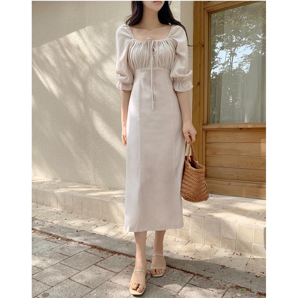 Đầm nữ dáng suông màu trơn thời trang phong cách Hàn Quốc 43697