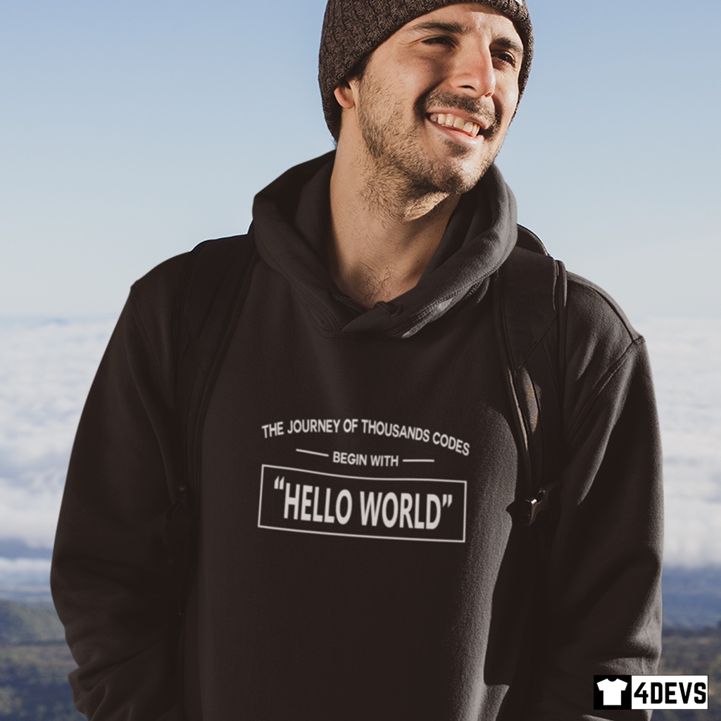 Áo Hoodie nam Hello World dành cho Lập trình viên