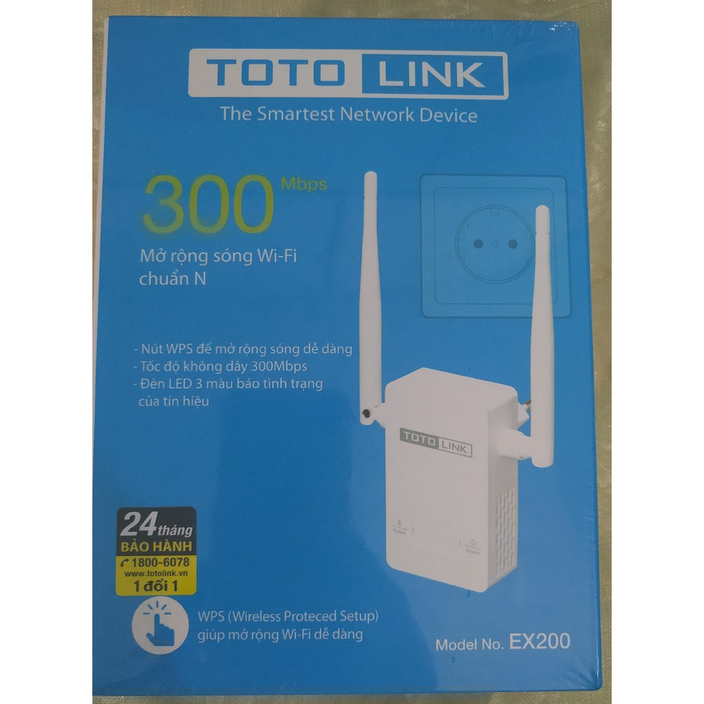 Bộ mở rộng sóng wifi Totolink EX200 chuẩn N - hàng chính hãng Bảo hành 24 tháng