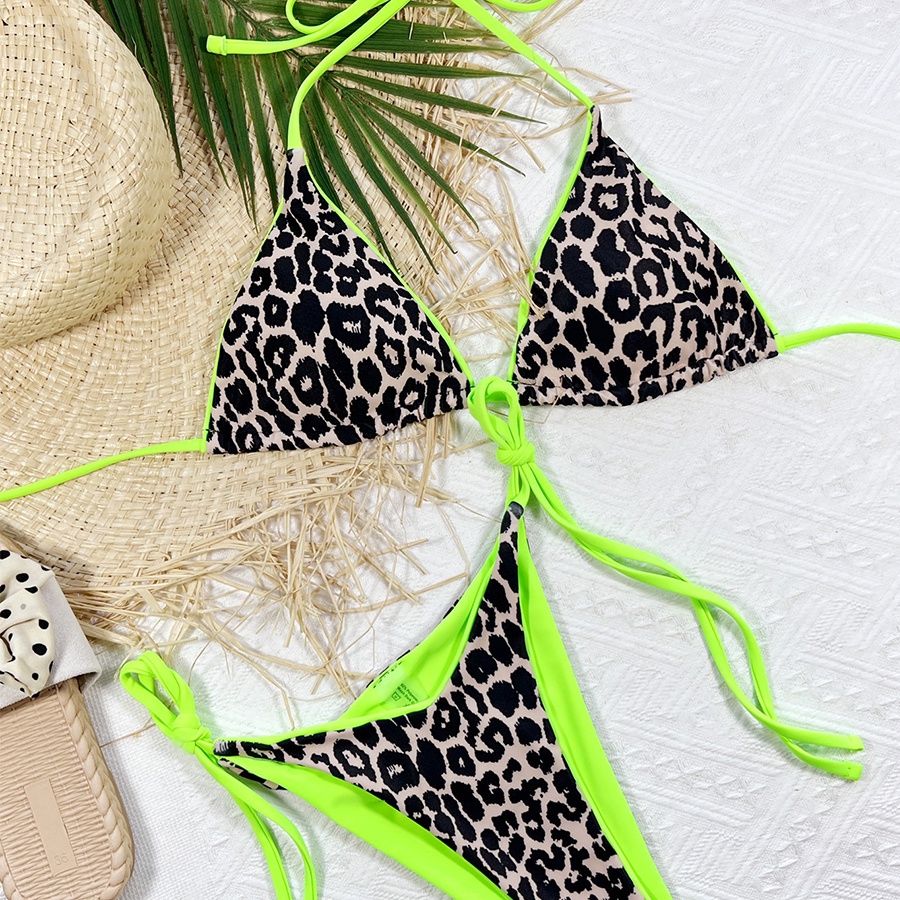 Bộ Đồ Bơi Tam Giác Họa Tiết Da Báo Quyến Rũ Cho Nữ