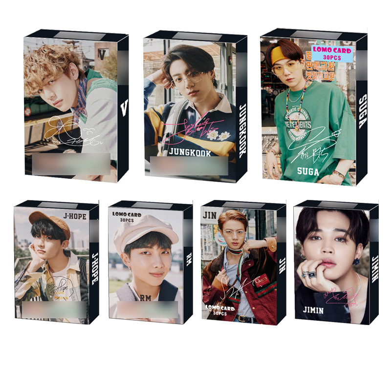 Ảnh thẻ Lomo SUGA V JUNGKOON JIMIN trong album BE bản Deluxe của nhóm BTS
