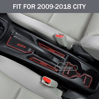 Khe cắm cổng ô tô Thảm lưu trữ Giá đỡ cao su Honda City 2009-2018 Trang trí nội thất Cốc tự động Đệm rãnh cửa Tấm lót chống nước Chống bụi Thảm chống trượt Kiểu dáng ô tô Accessorie