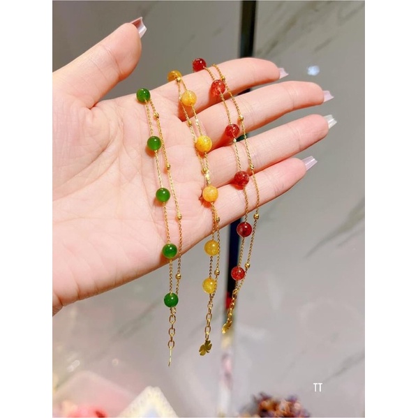 Lắc tay đá đôi nhiều màu