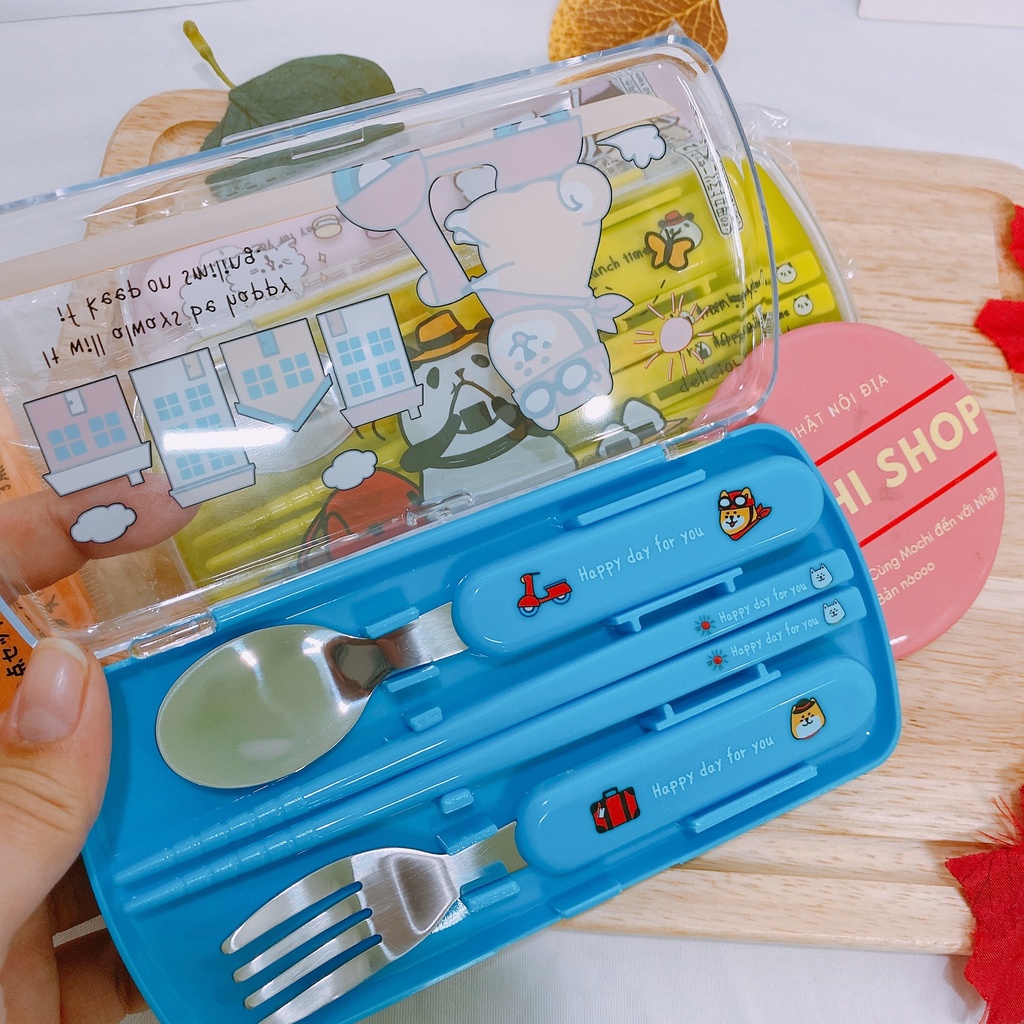 Set muỗng/đũa/nĩa tập ăn cho bé DAISO - 3 màu Nhật Bản