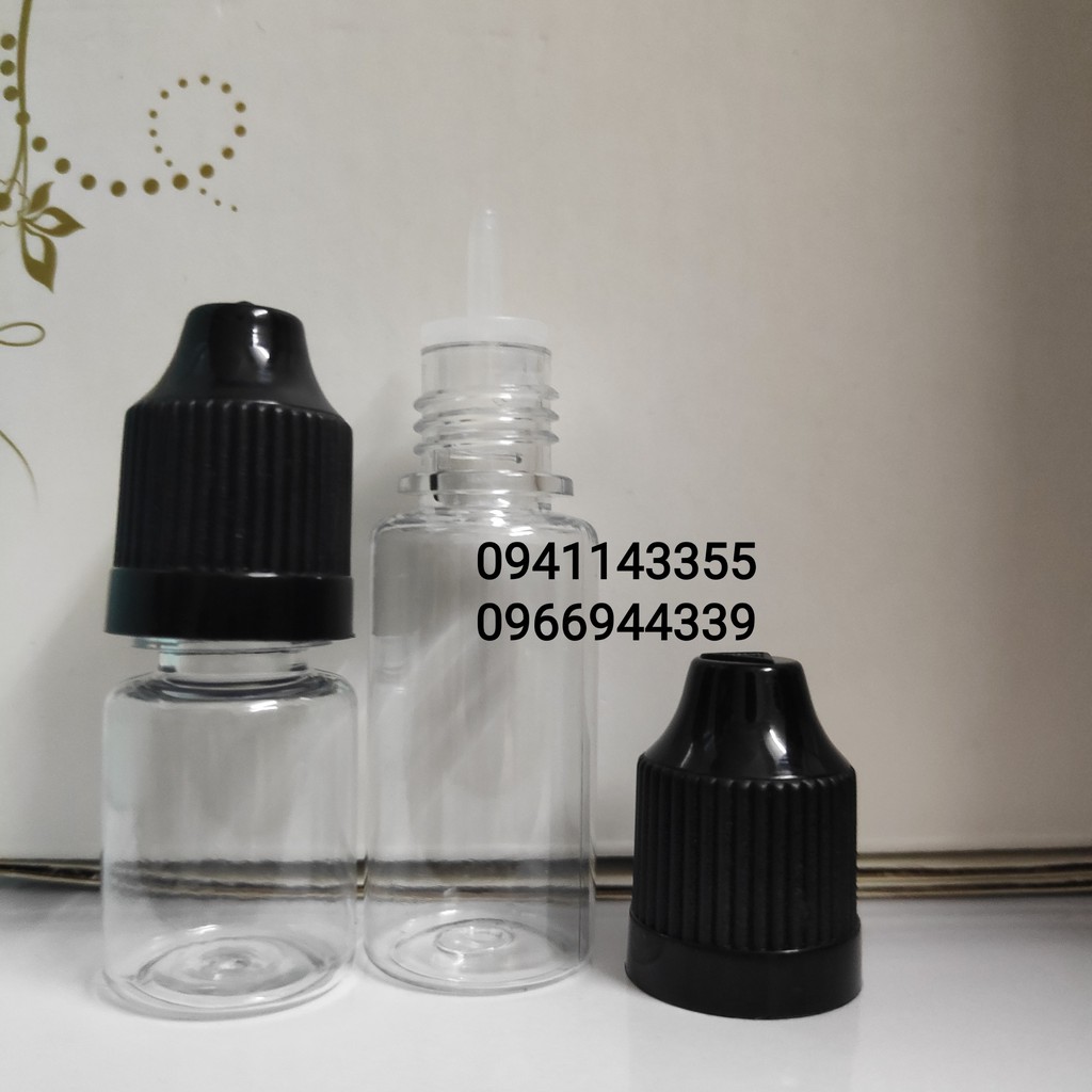 Chai nhỏ giọt tinh dầu 5ml 10ml thân trong suốt, đầu nhọn, xịt chiết tách dung dịch, mẫu thử