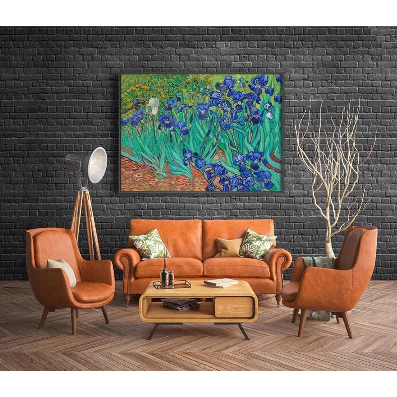 Tranh treo tường canvas  trang trí hình tranh trừu tượng của Van Gogh đã có khung