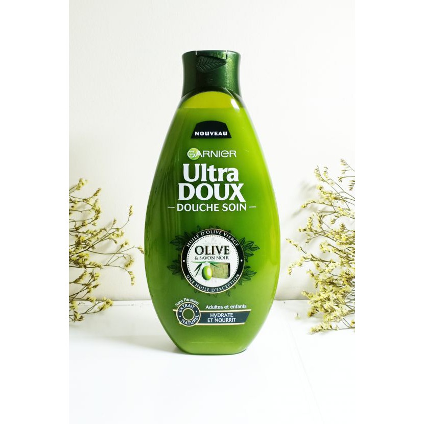 Sữa tắm giữ ẩm dưỡng da Garnier Ultra Doux Douche Soin Olive 500ml Ouibeaute