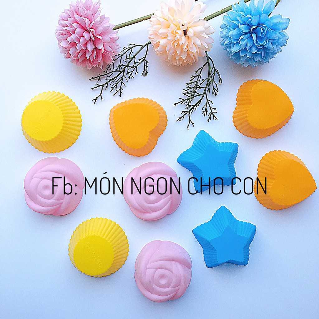 Khuôn Làm Bánh Muffin, Cupcake, Bánh Bông Lan Silicon Chịu Nhiệt