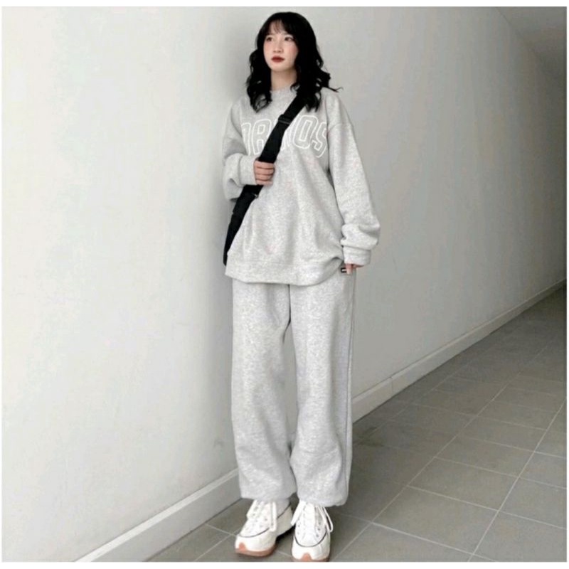 Set bộ đồ nỉ, quần ống bom áo tay dài over size | BigBuy360 - bigbuy360.vn