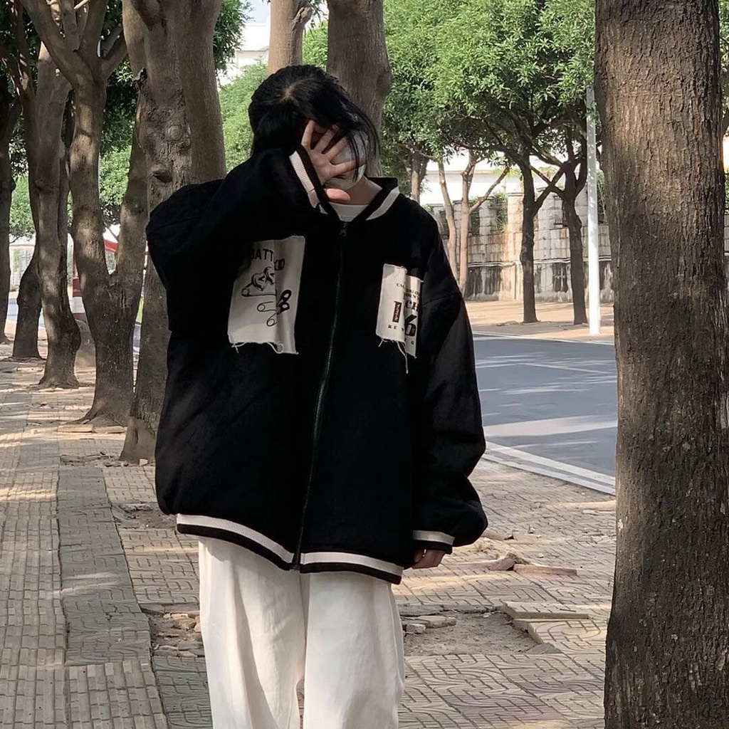 Áo Khoác Nỉ Dày Dáng Rộng Thêu Họa Tiết Phong Cách Rockmagic Mới Cho Nữ